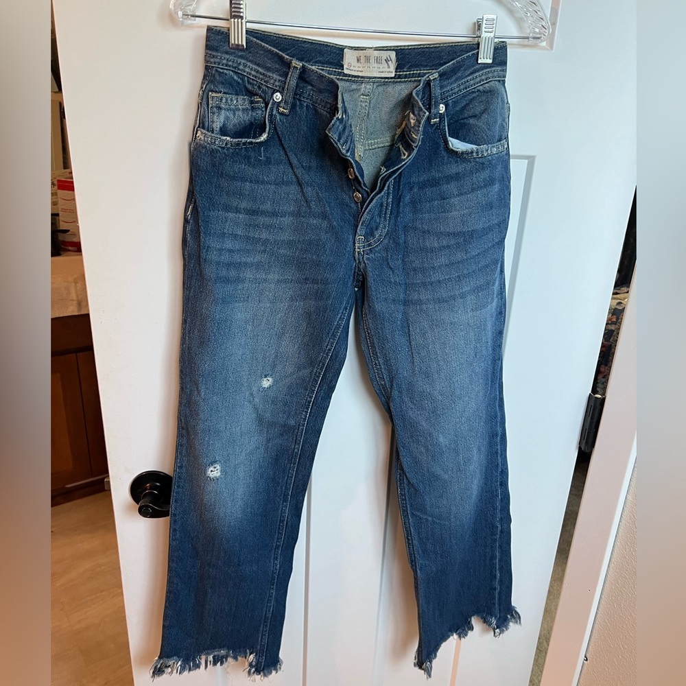 We the Free, Free People Distressed Straight Leg Jeans